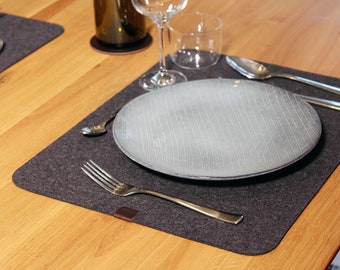 Placemat, table mat, coaster for dining table, dining set, coasters made of wool felt "Lismore".
