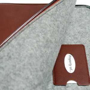 Microsoft Surface Pro 9 sleeve, case 100% wool felt, vegetable tanned leather bag Angus gift image 7