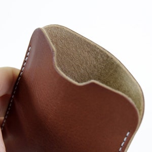 iPhone 11 Pro Max / Xs Max case cover KINGSTON 100 % wool felt, pure vegetable tanned leather sleeve image 9