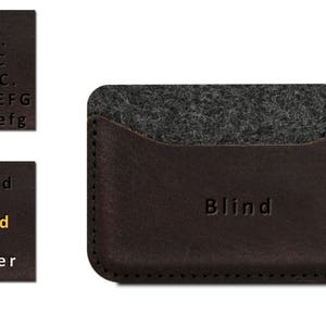 Mini wallet, card case, purse 100% merino wool felt mens gift vegetable tanned leather handcrafted gift image 10