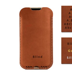 Étui en cuir pour iPhone 15 / 14 / 13 / 12 / Pro taille mince Étui pour téléphone portable en cuir pour iPhone, cadeau fait main image 10