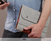 Tablet case, felt, leather, iPad Air 2, Samsung Galaxy Galaxy Tab 4, Corriedale SIZE S - CO-S-GLB
