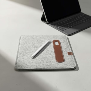 Merino Wool iPad Pro Sleeve: Leather Accents, Magic Keyboard Case image 6