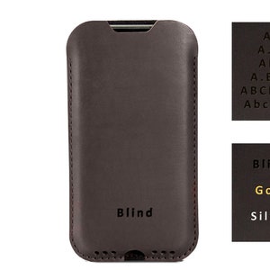 Étui en cuir pour iPhone 15 / 14 / 13 / 12 / Pro taille mince Étui pour téléphone portable en cuir pour iPhone, cadeau fait main image 9
