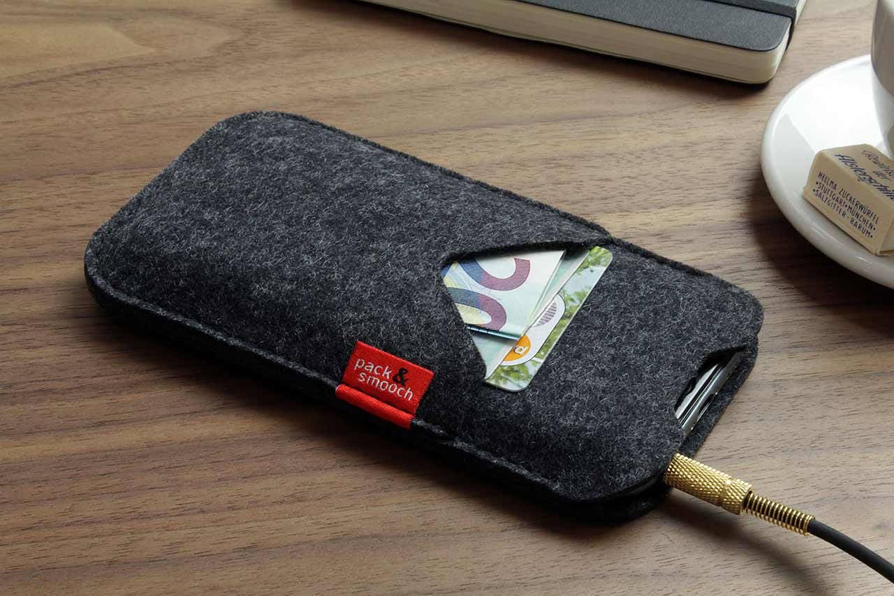 iPhone iPhone SE (2016) 5S Wallet Case, Cover 100% Wool Felt (Mulesin…
