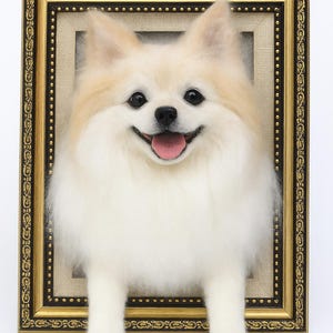 Custom 3D Pet Portrait Wool Felted Dog Memorial Frame,Realistic Needle Felt Cat Replica,Personalized Cat Dog Father’s Day Graduation Gift