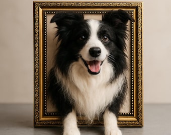 Custom Needle Felt Border Collie Portrait: 3D Dog Memorial Keepsake