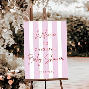 A Little Sweetheart Is on the Way Welcome Sign – 18x24 Baby Shower Sign, Girl Baby Shower Decor, Pink Hearts Printable or Poster