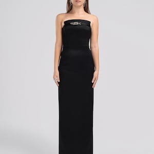 Elegant Strapless Evening Gown: Black-tie Gown, Evening Prom Gown, Strapless Evening Dress, Elegant Maxi Gown, Formal Long Dress