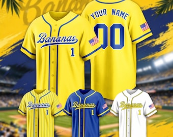 Custom Bananas Baseball Jersey Personalized Name Number, Let's Go Bananas Jerseys, Gifts For Savannah Fan