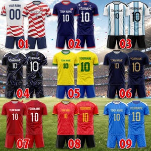 Custom Soccer Jersey Personalized Name Number Adult Kid Team Sublimation Uniform for Fans Gift image 2