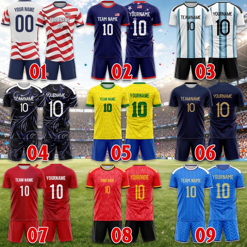 Custom Soccer Jersey Personalized Name Number Adult Kid Team Sublimation Uniform for Fans Gift image 2