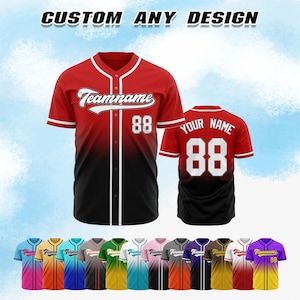 Custom Gradient Baseball Jersey: Personalized Stitched or Printed Team Shirt