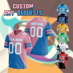 Custom Football Jersey Personalized Football Shirt, Stitched Printed Add Team Name Number For Adult Kid Football Fans Lovers