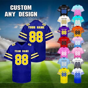 Custom Football Jersey Personalized Stitched Printed Team Name And Number Logo Jersey Shirt Holiday Gifts For Men Women Youth Toddler Fan