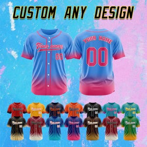 Custom Gradient Baseball Jersey: Personalized Team Uniform, Printed or Embroidered