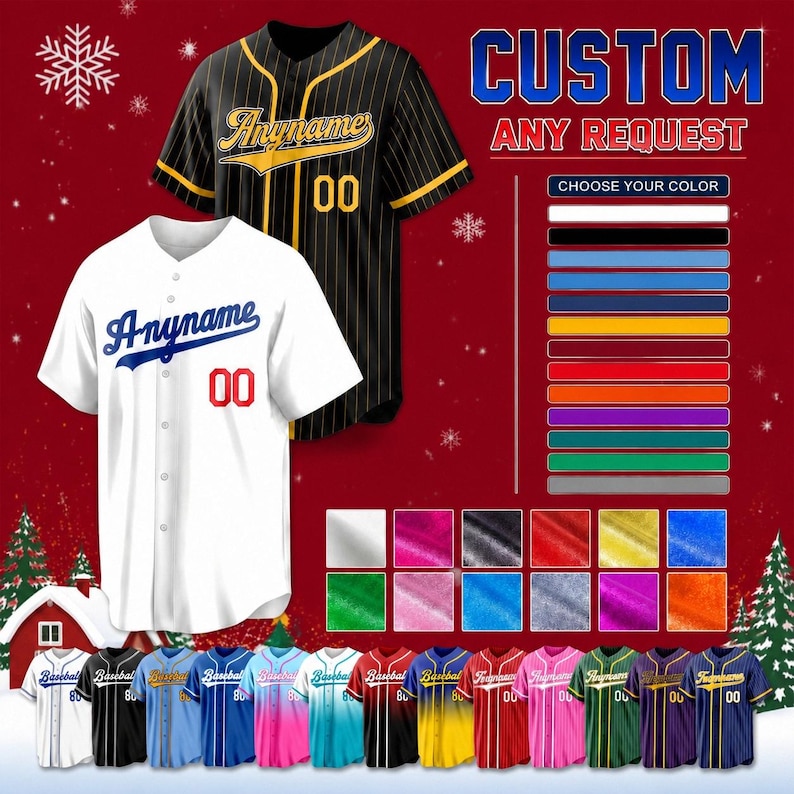 Custom Baseball Jersey Personalized Embroidered Name Number for Men Women Kid Toddler Fans image 1
