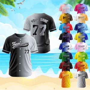 Custom Gradient Baseball Jersey: Personalized Team Uniform, Embroidered or Printed