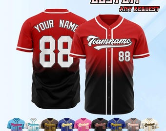 Custom Gradient Baseball Jersey: Personalized Stitched or Printed Team Baseball Shirt and Gifts