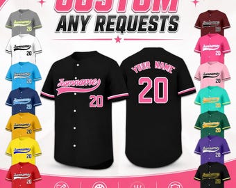 Custom Baseball Jersey Personalized Team Name Number Couple jerseys Gifts for Men Women Kids
