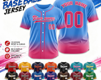 Custom Baseball Jersey Personalized Name Number Logo, Sports Team Uniform for Men Women Kids