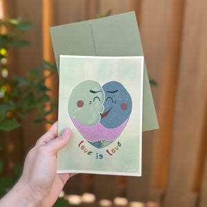 LIEFDE IS LIEFDE_Wenskaart_LGBTQIA+ Illustratie, kunst voor solidariteit