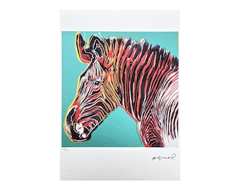 絵画 Zebrappy ANDY WARHOL - Grevy's Zebra - Signed, Numbered Edition 31/100, 38