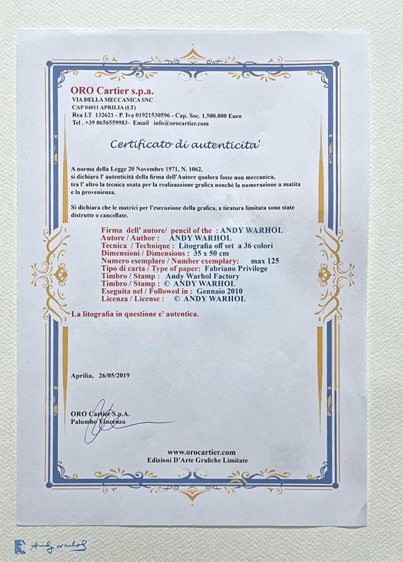 毛沢東 アンディウォーホル COA認定書付き 毛沢東 アンディ