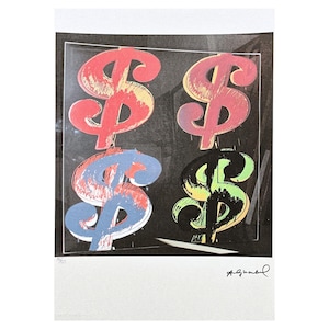 ANDY WARHOL - 4x Dollar sign - signed, numbered edition 96/125, certificate, 35x50 cm (13,8x19,7 in)#artwall #artgift #artprint #art #warhol