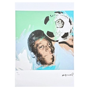 ANDY WARHOL - Pele - signed, numbered edition 106/125, certificate, 35x50 cm (13,8x19,7 in) #artwall #artgift #artprint #popart #warhol