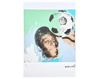 ANDY WARHOL - Pelé - Edición firmada y numerada 106/125, certificado, 35 x 50 cm (13,8 x 19,7 pulgadas) #artwall #artgift #artprint #popart #warhol