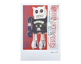 ANDY WARHOL - Robot explorador lunar - edición firmada y numerada 63/125, certificado, 35 x 50 cm (13,8 x 19,7 in) #artwall #artprint #popart #warhol