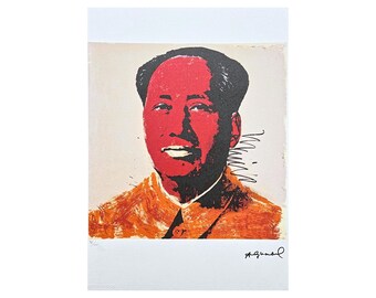 アンディ・ウォーホル - 毛沢東 - サイン入り、限定版43/500、50 x 50