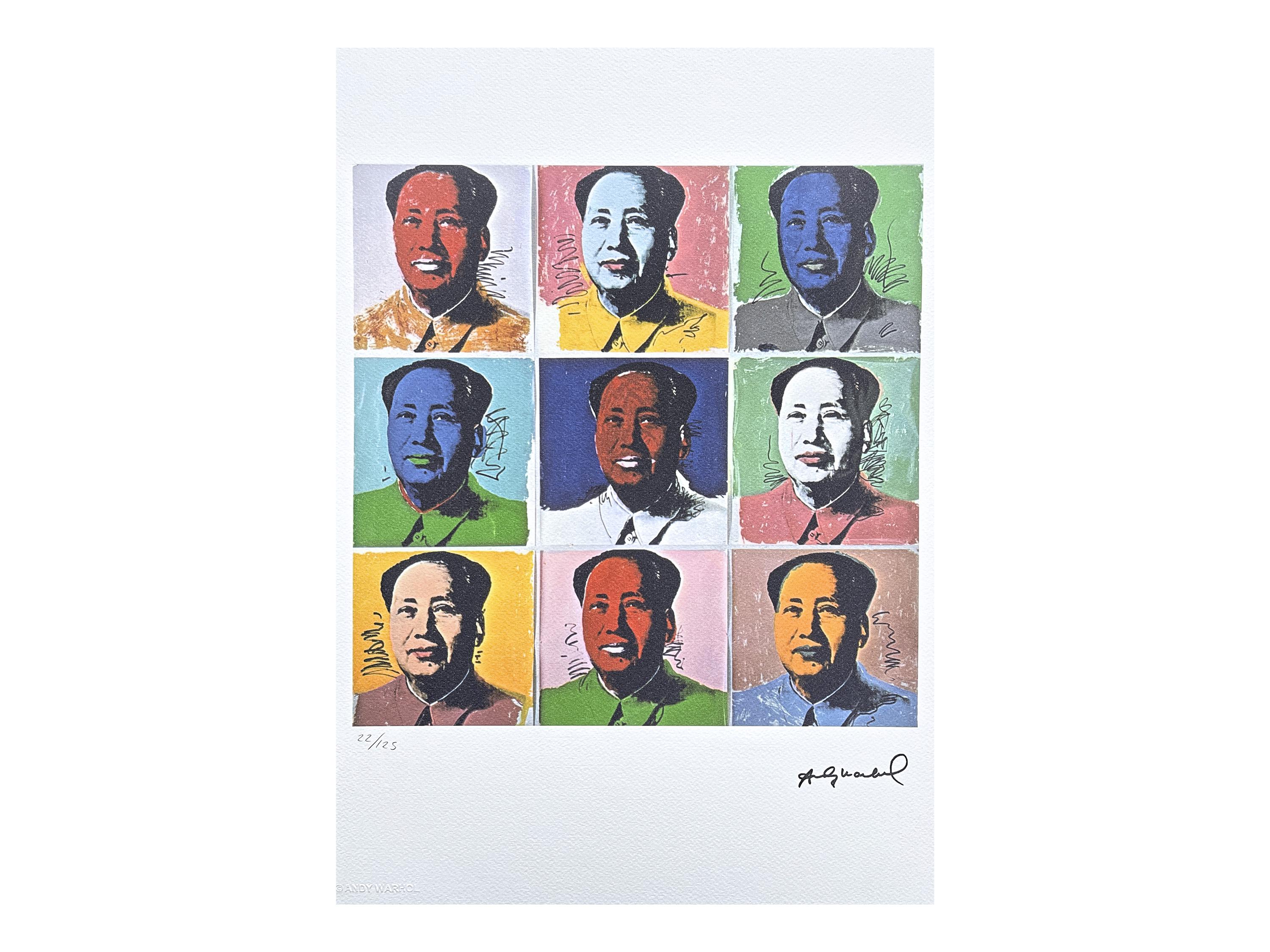 アンディ・ウォーホル - 9x 毛沢東 - 署名入り、エディション番号 22