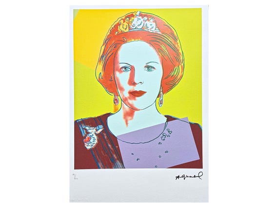 アンディ・ウォーホル - ベアトリクス女王 - サイン入り、エディション