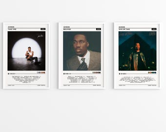 Giveon - Beloved, Give Or Take, Take Time Set Of 3 Album Poster / Music Gifts / Music Wall Decor / Album Tracklist