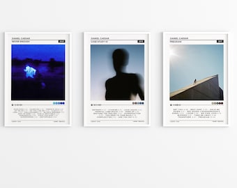 Daniel Caesar - Case Study 01, Never Enough, Freudian Set Of 3 Album Set Poster / Music Gifts / Album Cover Print / Music Prints
