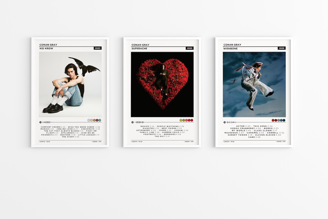 Conan Gray - Wishbone, Superache, Kid Krow Album Set Poster