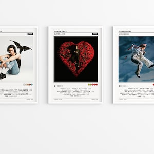 Conan Gray - Wishbone, Superache, Kid Krow Album Set Poster / Music Gifts / Album Cover Art / Music Wall Decor