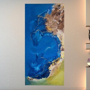 Abstract Ocean Painting 60x120 cm – Modern Wall Art – Coastal Acrylic Art – Large-Format Seascape – Living Room Wall Decor