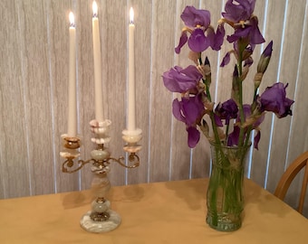 Onyx  candleabra for 3 Candle Sticks 11 inch height