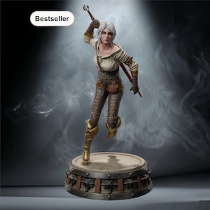 Ciri Rift STL File – Warrior Traveler Figure – Instant Download
