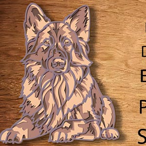 Duitse herder-mandala SVG: 3D gelaagde lasergesneden bestanden (digitale download)
