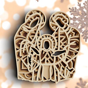 3D Nativity Scene SVG: Layered Christmas Mandala, Laser Cut Files (Digital Download)