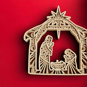 3D Christmas Nativity Scene SVG: Layered Laser Cut Files (Digital Download)