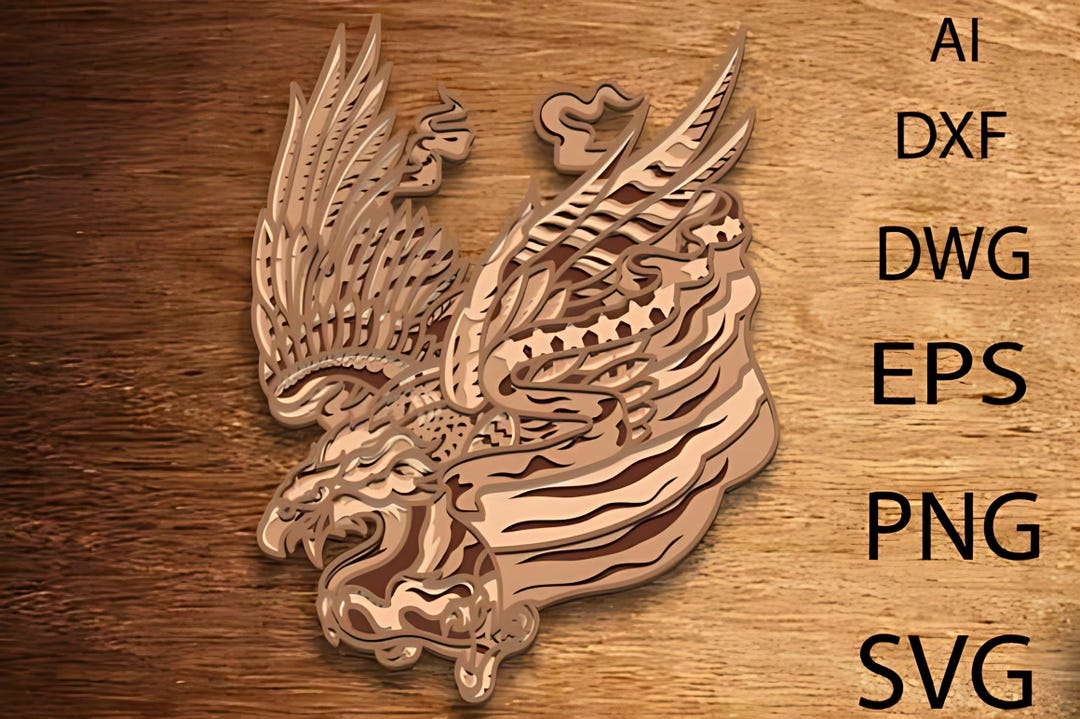 Eagle Multilayer SVG DXF | 3D Patriotic Eagle Mandala Cut Files for ...
