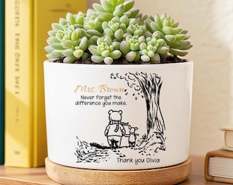 Thank You Gift for Teacher, Appreciation Gift, Custom Never Forget the Difference You Make Planter, Custom Flower Pot, Teacher's Day