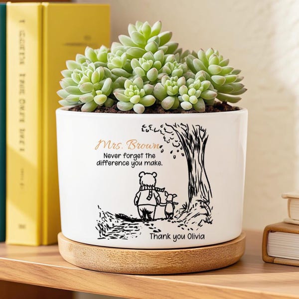 Thank You Gift for Teacher, Appreciation Gift, Custom Never Forget the Difference You Make Planter, Custom Flower Pot, Teacher's Day