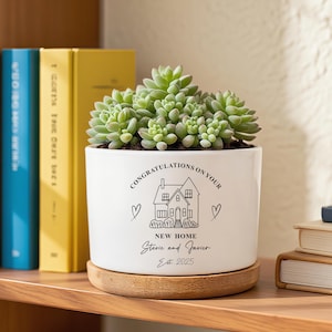 Personalized First Home Gift, Plant Pot for Newlywed, Housewarming Gift For Couple, Moving In Gift for Friend, New Beginnings Gift