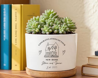 Personalized First Home Gift, Plant Pot for Newlywed, Housewarming Gift For Couple, Moving In Gift for Friend, New Beginnings Gift